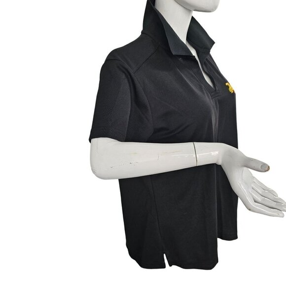 Meguiars Womens Polo Shirt by Devon & Jones V Neck Short Sleeve Sz XL Navy Blue - Picture 4 of 6